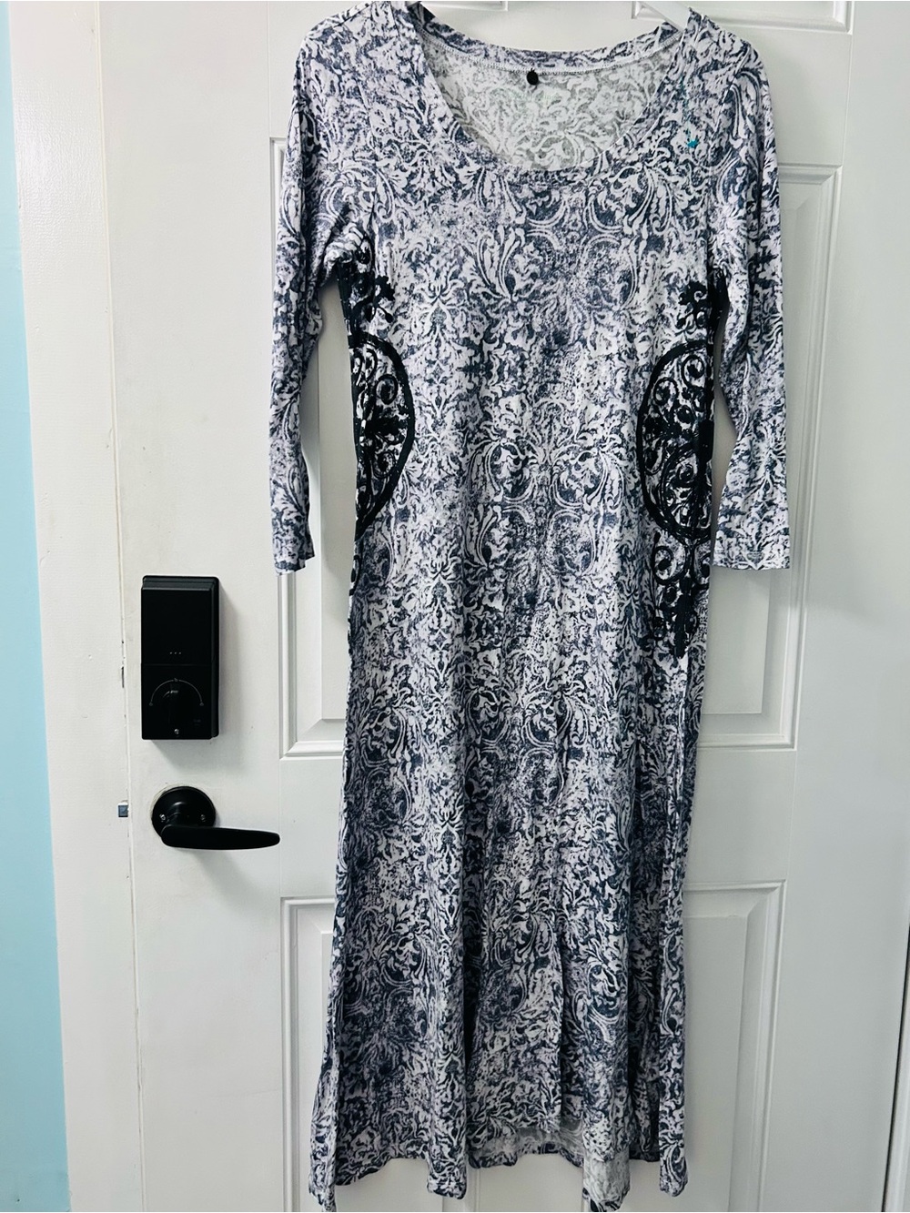 Soft Surroundings Black and White Printed Maxi Dress